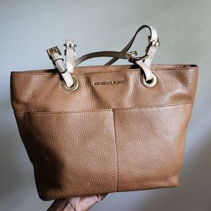 Michael Kors Duotone Brown Leather Shoulder Bag